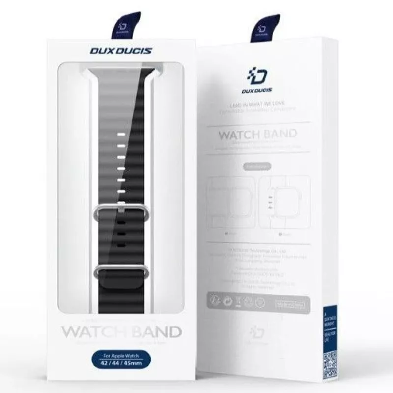 Dux Ducis Apple -silikoniranneke Apple Watch 42/44/45/46/49mm musta