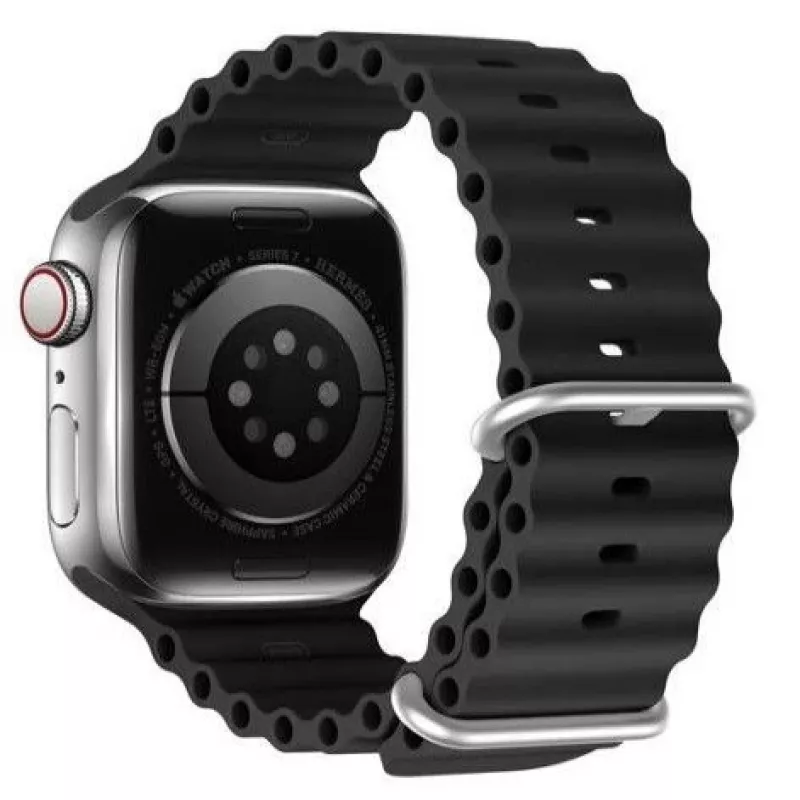 Dux Ducis Apple -silikoniranneke Apple Watch 42/44/45/46/49mm musta