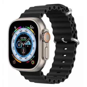Dux Ducis Apple -silikoniranneke Apple Watch 42/44/45/46/49mm musta