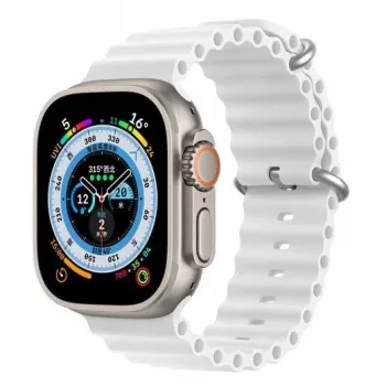 Dux Ducis Apple silikoniranneke Apple Watch 42/44/45/46/49MM valkoinen