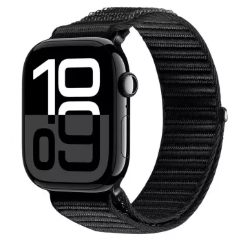 Dux Ducis Apple Watch 42/44/45/46/49mm YE nylon punottu ranneke musta