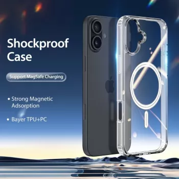 DUX DUCIS Clin Mag -kotelo iPhone 16, läpinäkyvä, MagSafe-yhteensopiva