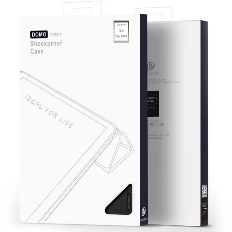 Dux Ducis Domo Series taitettava kotelo kynätaskulla Samsung Galaxy Tab S9 FE/S10 FE:lle, musta
