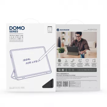 Dux Ducis Domo Series kolmiosainen teline PU-nahka tablettikotelo Samsung Galaxy Tab A9 / Tab A11, sininen