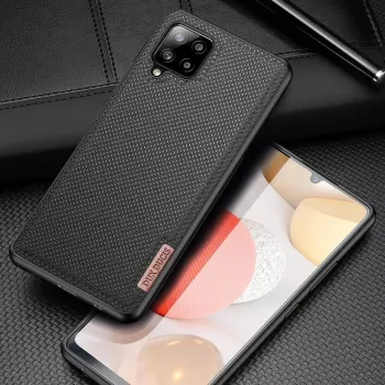 Dux Ducis Fino Samsung A42 5G musta läppälompakkokotelo
