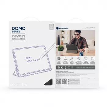 Dux Ducis Galaxy Tab A9 Plus / Tab A11 Plus Domo Series Tri-fold teline PU-nahkainen tablettikotelo musta