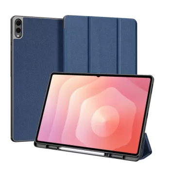 Dux Ducis Galaxy Tab S11 Ultra Domo Series kolmiosainen taitettava jalusta PU-nahkainen tablettikotelo sininen
