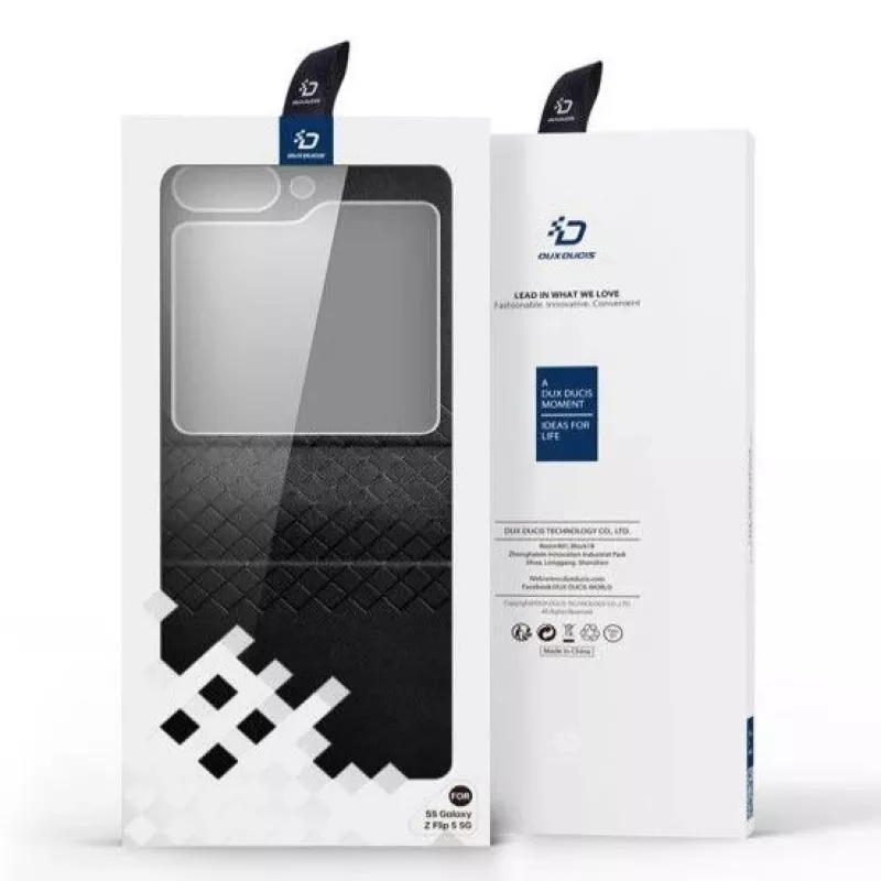 Dux Ducis Galaxy Z Flip5 5G Flip Leather -kotelo lompakko musta