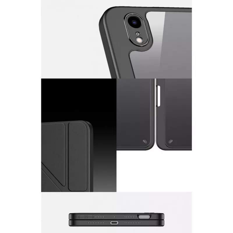 Dux Ducis Magi -kotelo iPad mini 6 (2021) älykansi jalustalla ja Apple Pencil -pidikkeellä - musta