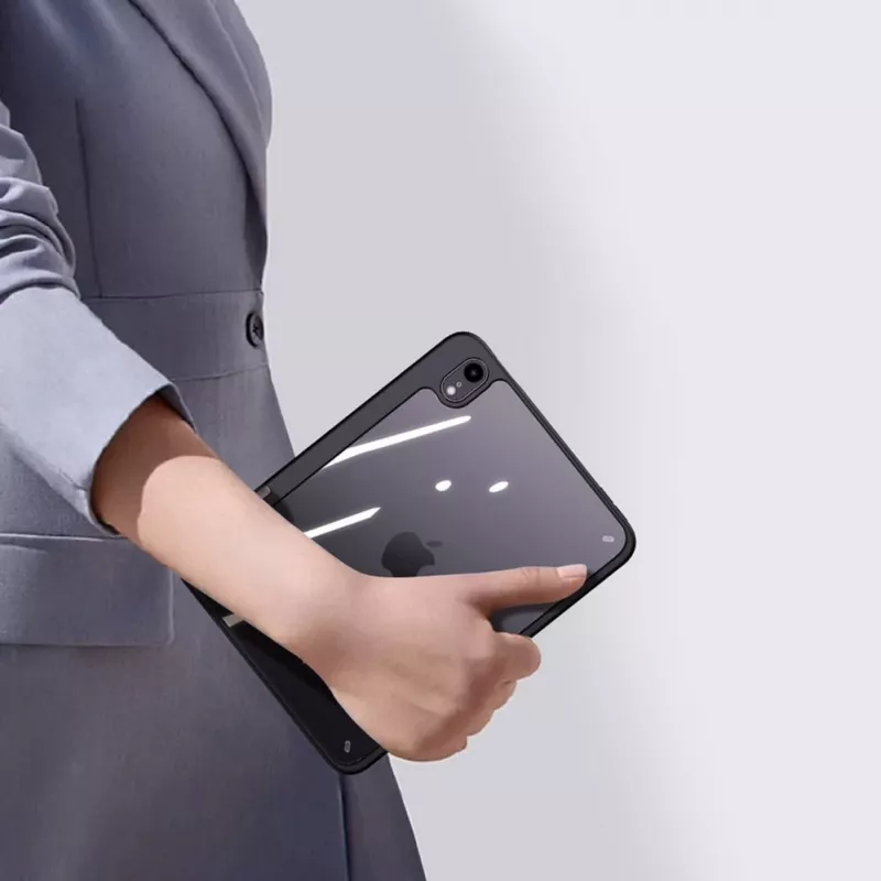 Dux Ducis Magi -kotelo iPad mini 6 (2021) älykansi jalustalla ja Apple Pencil -pidikkeellä - musta