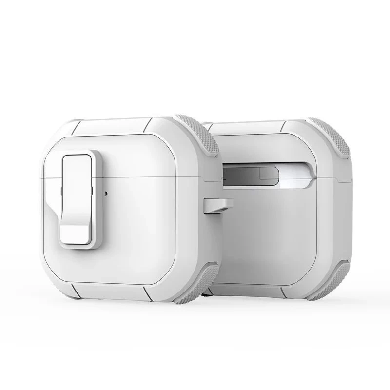 Dux Ducis PECP Series PC+TPU kotelo koukulla AirPods 4, valkoinen