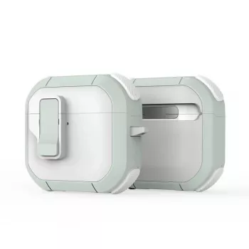 Dux Ducis PECP-sarja PC+TPU-kotelo koukulla AirPods 4 -kuulokkeille, valkoinen vihreä