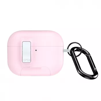 Dux Ducis PECQ Series PC+TPU-suojakotelo koukulla Apple AirPods Pro 3:lle, valkoinen/vaaleanpunainen
