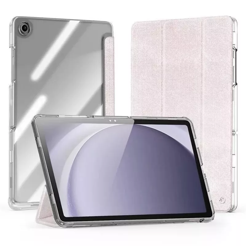 Dux Ducis Samsung Galaxy Tab A9 Plus TPU+PC+nahka läpinäkyvä kotelo vaaleanpunainen