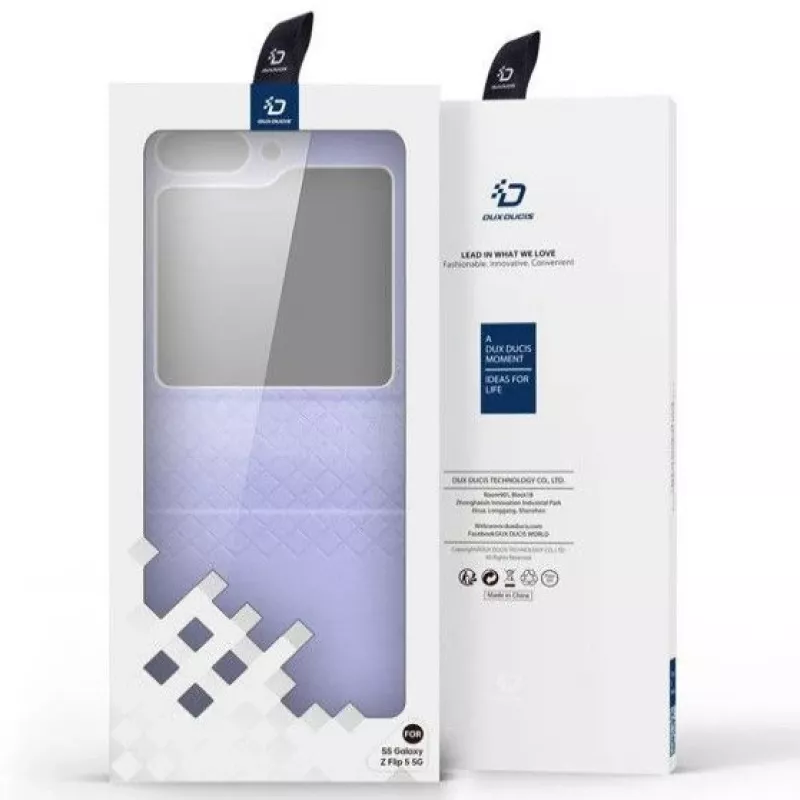 Dux Ducis Samsung Galaxy Z Flip5 5G läppänahkakotelo lompakko violetti