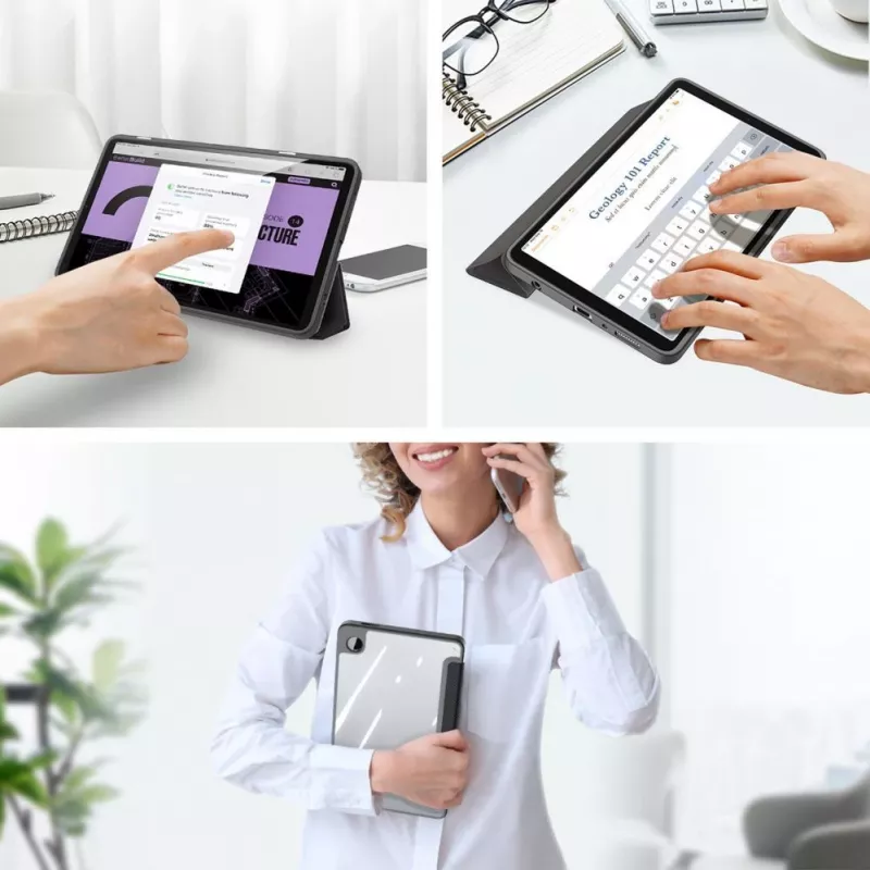 Dux Ducis Toby Folio -kotelo kääntyvällä telineellä Samsung Galaxy Tab A9 8,7 inch -tabletille - musta