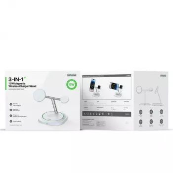 Duzzona W16 15W 3-in-1 magneettinen langaton laturi valkoinen
