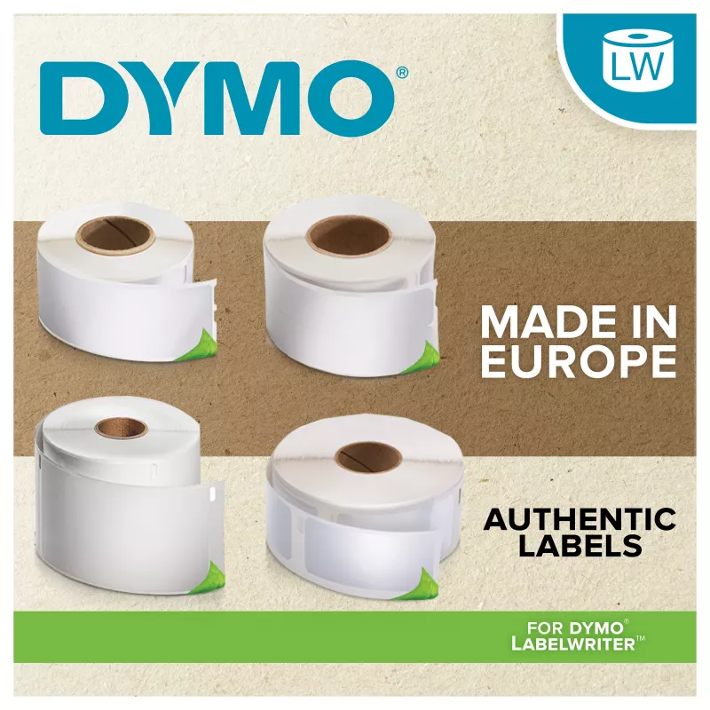 DYMO LabelWriter -osoitetarrat 99010, 28x89 mm, valkoinen, 2 rullaa, kussakin 130