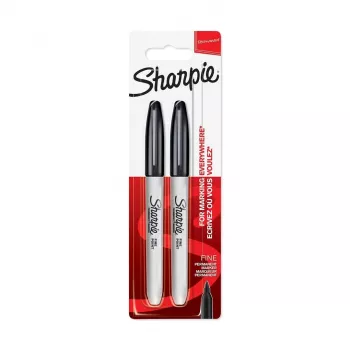 DYMO Sharpie hienokärkinen pysyvä merkkiaine musta (2 kpl:n pakkaus)