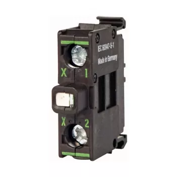 Eaton M22-LEDC230-W LED-merkkivalo, valkoinen, 230 V AC, 22,5 mm, ruuviliittimet, IP66/67/69K, musta sisärengas
