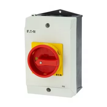 Eaton P1-25/I2/SVB/HI11 25A 3-napainen pääkytkin hätä-seis-toiminnolla, pinta-asennus, IP65, punainen/keltainen