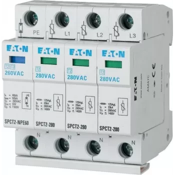 Eaton SPCT2-280-3+NPE tyypin 2 ylijännitesuoja - 3P+NPE, 20kA, DIN-kiskokiinnitys