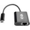 Eaton Tripp Lite U436-06N-GB-C USB-C - Gigabit Ethernet -sovitin USB-C PD -lataustoiminnolla - Thunderbolt 3 - musta