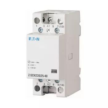 EATON Z-SCH230/25-40 asennuskontaktori, 230V AC kela, 4-napainen (4 NO), 25A, 2 TE, DIN-kisko, MPN 248847