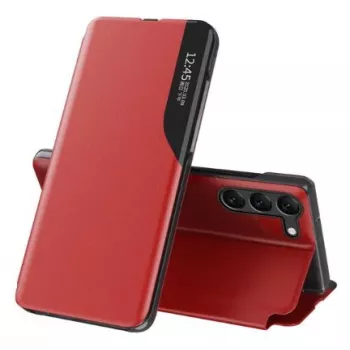 Eco Samsung Galaxy S23+ Flip-Stand Leather View Case punainen