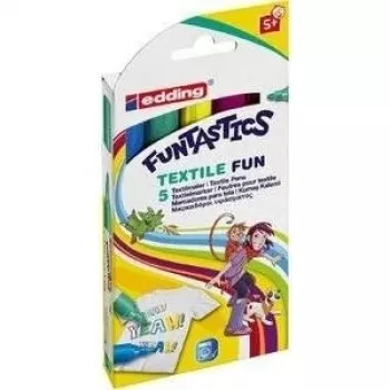 Edding e-17 fineliner-kynäsarja – 0,5 mm kuitukärki, eri värit (sininen, ruskea, vihreä, violetti, keltainen), vesipohjainen muste, 5 kynää 4-17-5
