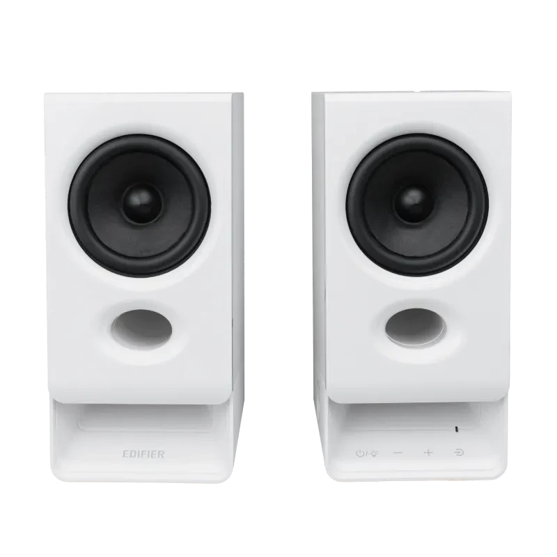 Edifier R20BT kompaktit Bluetooth 2.0 -kaiuttimet tunnelmavalolla, valkoinen