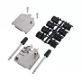 EFB Elektronik 29446.1V2 D-Sub 9-pin -metallikotelo, hopea sinkkipainevalu, suora kaapelitulo, 2-osainen EMI/RFI-suojattu takakansi