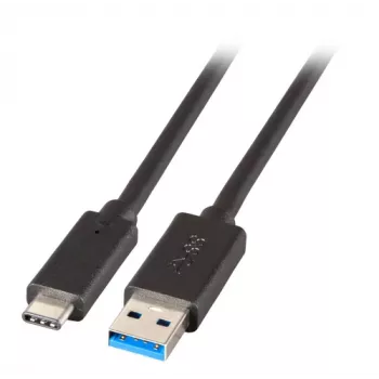 EFB Elektronik USB 3.2 Gen 1 SuperSpeed -kaapeli, Type-A-uros Type-C-urokseen, 3A, 5 Gbit/s, 0,5 m, musta