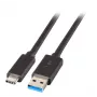 EFB Elektronik USB 3.2 Gen 1 SuperSpeed -kaapeli, Type-A-uros Type-C-urokseen, 3A, 5 Gbit/s, 0,5 m, musta