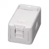 EFB ET-25166 pinta-asennettava Keystone-rasia, 1 portti, itsesulkeutuva pölysuoja, puhtaanvalkoinen