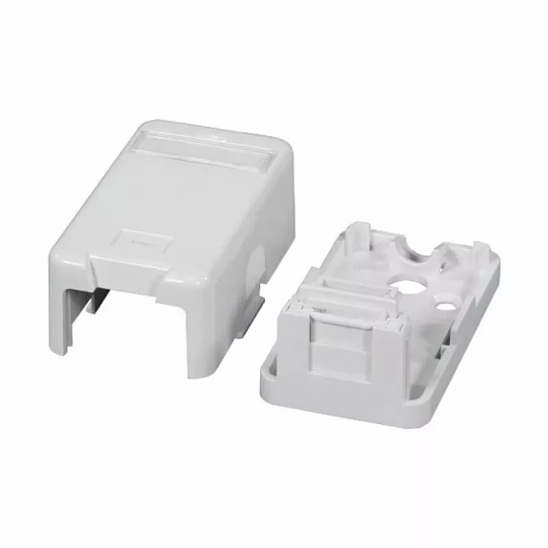 EFB ET-25166 pinta-asennettava Keystone-rasia, 1 portti, itsesulkeutuva pölysuoja, puhtaanvalkoinen