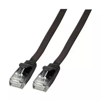 EFB RJ45 litteä patchkaapeli Cat.6A U/UTP PVC 0,25 m musta