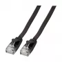 EFB RJ45 litteä patchkaapeli Cat.6A U/UTP PVC 0,25 m musta