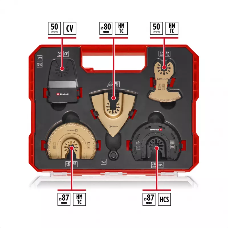 Einhell 708110 XLPLUS-CASE HCS HM monitoimityökalun tarvikesarja 37 osaa