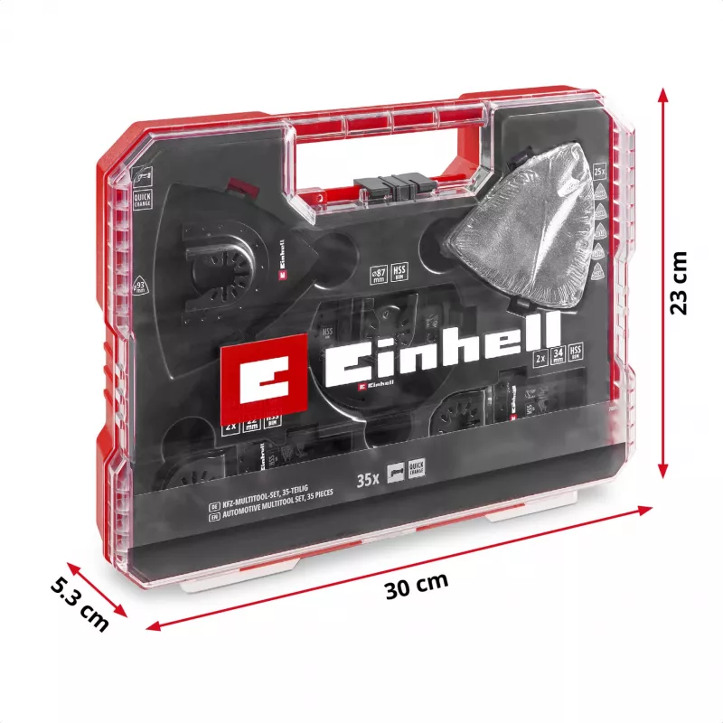 Einhell 708135 XL-PLUS-CASE BiM HSS monitoimityökalun tarvikesarja, 10 osaa