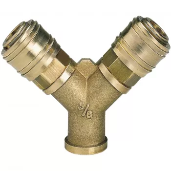 Einhell paineilmanjakotukki 2 pikaliittimellä, R 3/8 tuuman sisäkierre, nikkelöity messinki 4139680