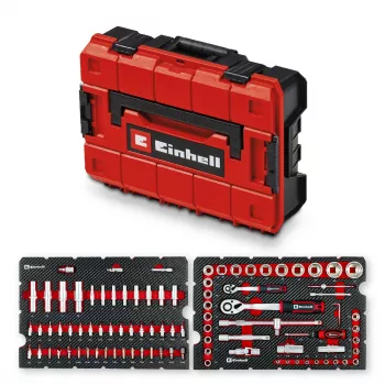 Einhell E-Case 92-osainen työkalusarja (370514) - kromi-vanadiiniteräs, musta/punainen