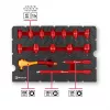 Einhell E-Case VDE -työkalulaukku 24-osainen sähköasentajasarja (punainen/keltainen)