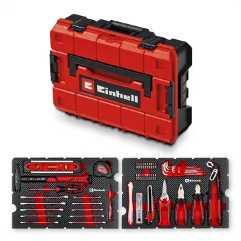 EINHELL-KWB E-Case -työkalusalkku muuttoon, 79 osaa (musta/punainen)