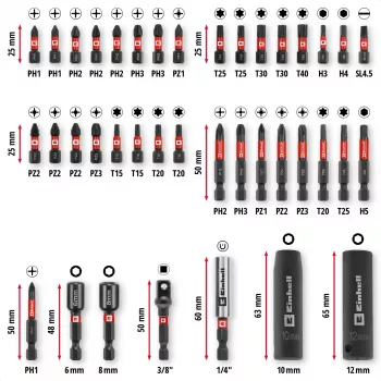 EINHELL-KWB Impact Bit & Socket Set M-CASE-laukussa, 39-osainen