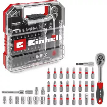 EINHELL-KWB hylsy- ja kärkisarja 1/4 tuuma 37 osaa L-CASE-laukussa