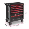 EINHELL-KWB työpajavaunu tyhjä, 6 laatikkoa (musta/punainen, 4 matalaa, 2 korkeaa laatikkoa)