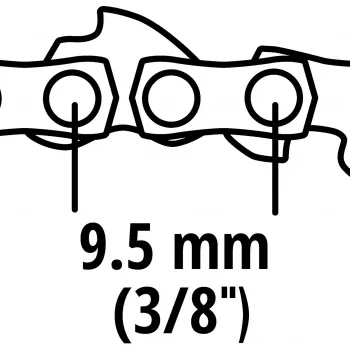 Einhell Ersatzkette 4501754 GC-LC 18 Li ja GE-LC 18 Li -akkuketjusahoille, 3/8 tuuman LP-jako, 1,3 mm uran leveys, 40 vetolenkkiä, 25 cm laippa, puolimeisseli
