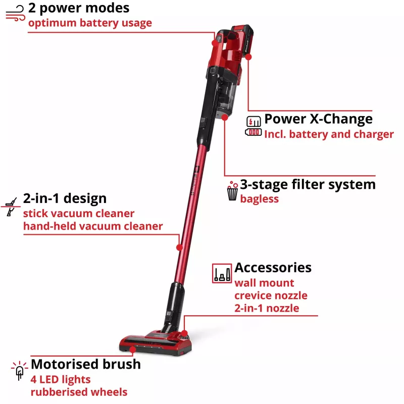 Einhell TE-SV 18 Li 2347187 akkukäyttöinen käsipölynimuri 18 V akulla ja laturilla