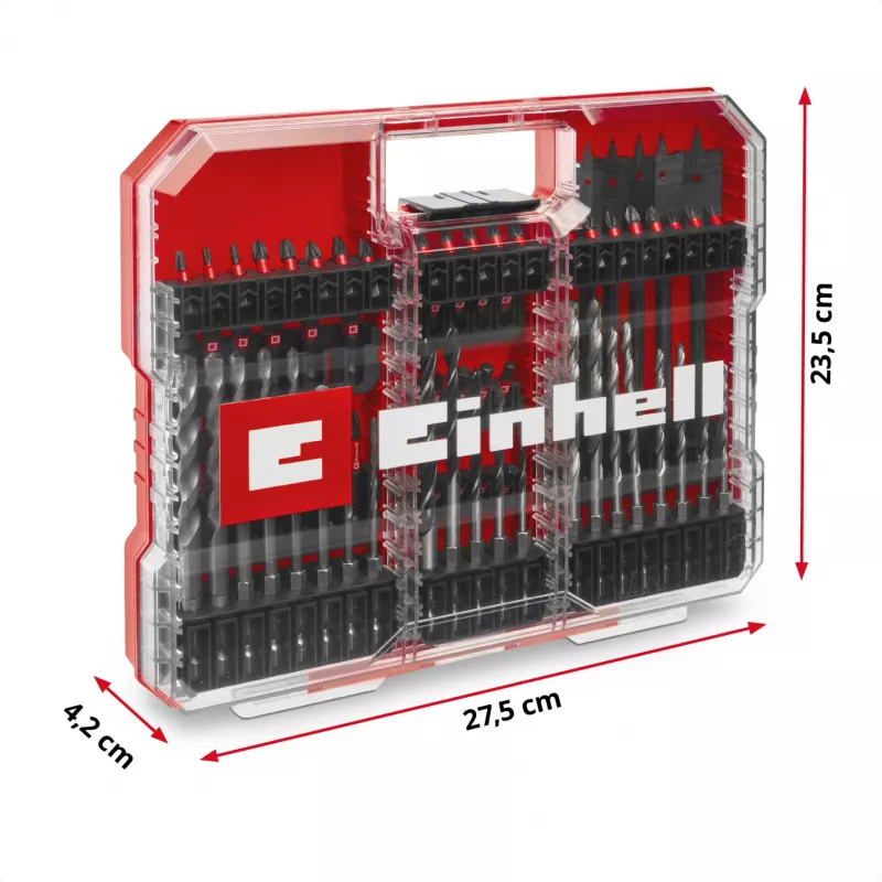 EINHELL XL-CASE isku- ja poranteräsarja, 95-osainen, poranterä- ja ruuvauskärkisarja